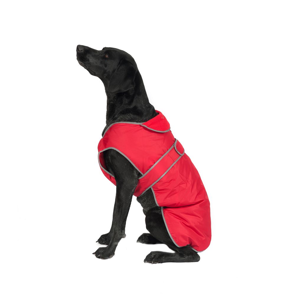 Ancol Muddy Paws Stormguard Red Waterproof Fleece Lined Dog Coat